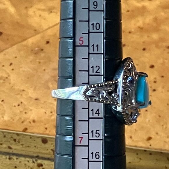 Genuine Sleeping Beauty Turquoise Tanzanite Sterling Silver Ring Size 6 - Picture 7 of 8